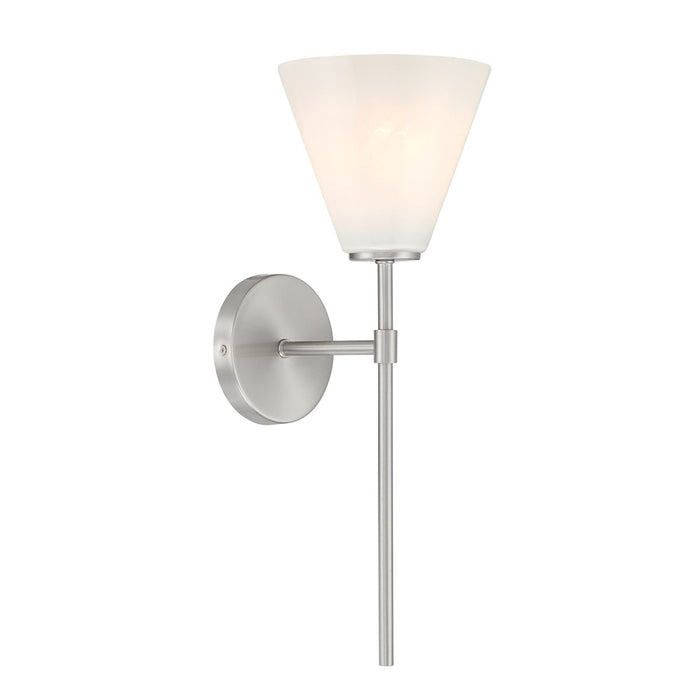 Savoy Essentials Blair 1 Light Sconce, Satin Nickel/Strie