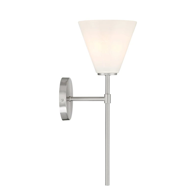 Savoy Essentials Blair 1 Light Sconce, Satin Nickel/Strie