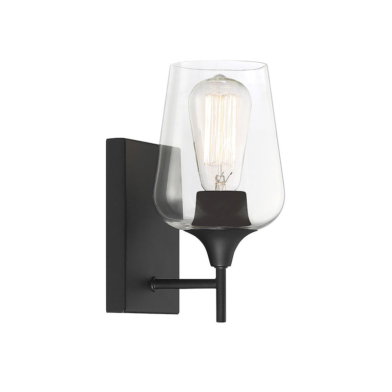 Savoy House Octave 1 Light Wall Sconce, Black