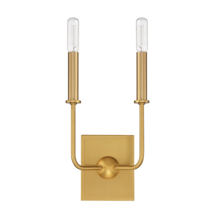 Essentials Avondale 2 Light Sconce, Warm Brass