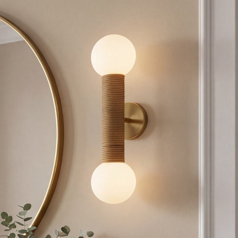 Savoy House Jarrell 2 Lt Sconce, White Opal, Warm Brass