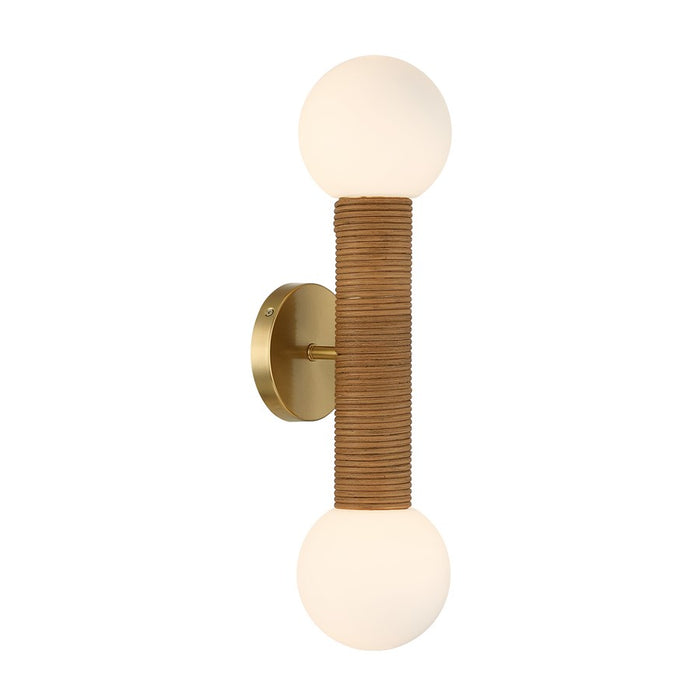 Savoy House Jarrell 2 Lt Sconce, White Opal, Warm Brass