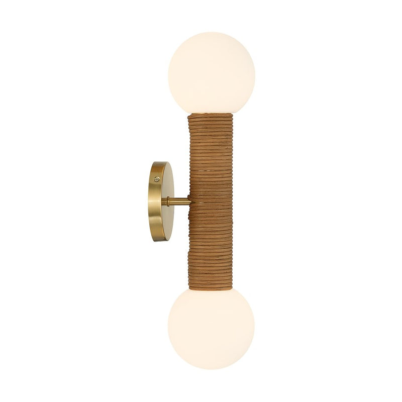 Savoy House Jarrell 2 Lt Sconce, White Opal, Warm Brass