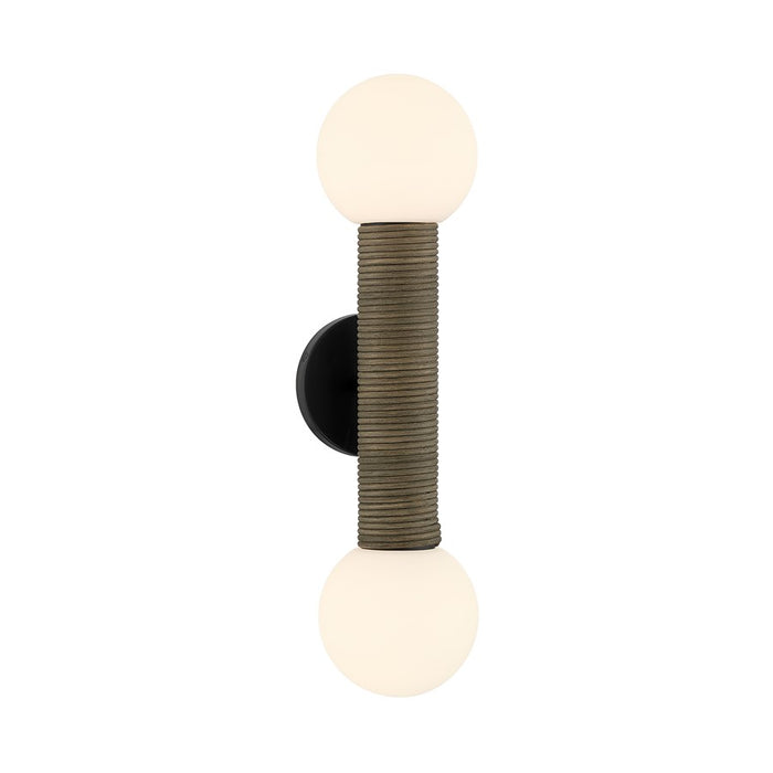 Savoy House Jarrell 2 Lt Sconce, White Opal, Matte Black - 9-4081-2-BK