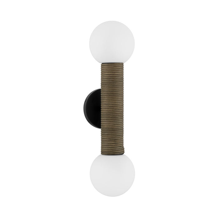 Savoy House Jarrell 2 Lt Sconce, White Opal, Matte Black
