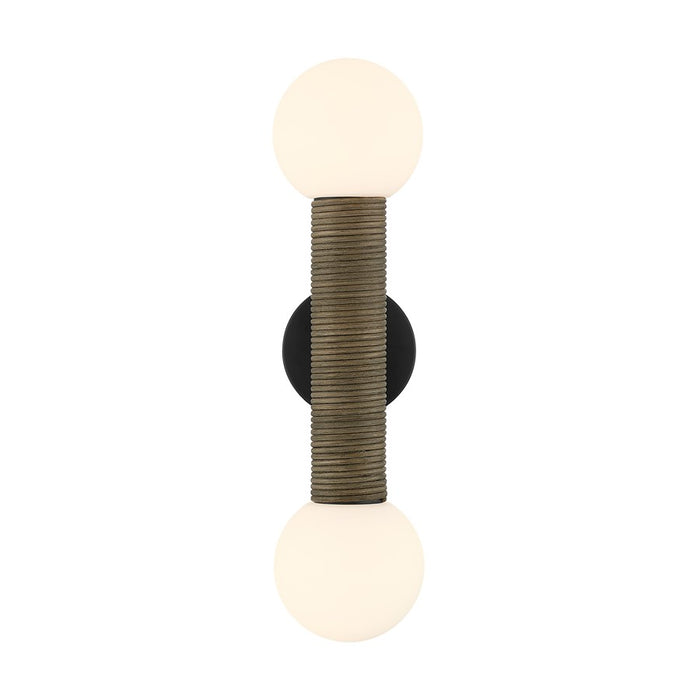 Savoy House Jarrell 2 Lt Sconce, White Opal, Matte Black
