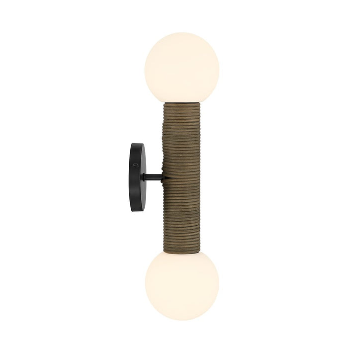 Savoy House Jarrell 2 Lt Sconce, White Opal, Matte Black