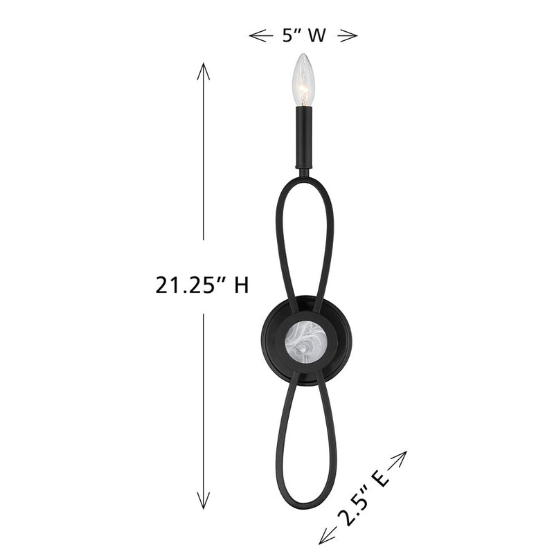 Savoy House Minette 1 Lt Sconce, Matte Black