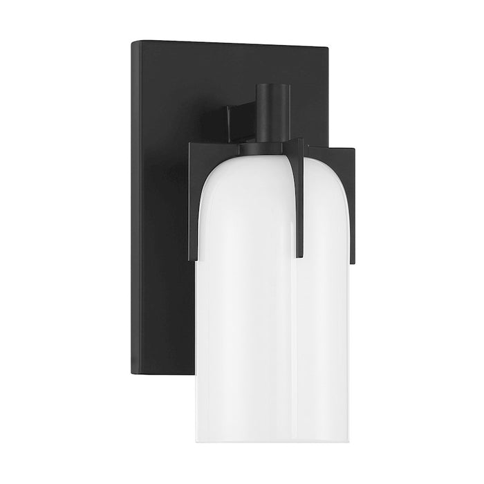 Savoy House Caldwell 1 Light Bath, Matte Black/Etched White Opal