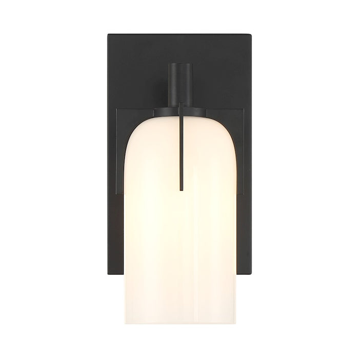 Savoy House Caldwell 1 Light Bath, Matte Black/Etched White Opal