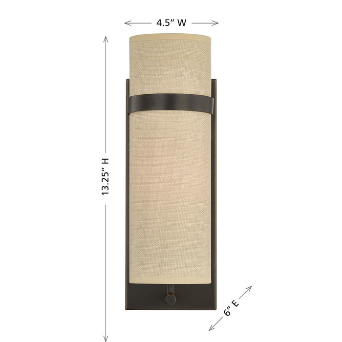 Savoy House Weston 1 Lt Sconce, Mediterranean Bronze