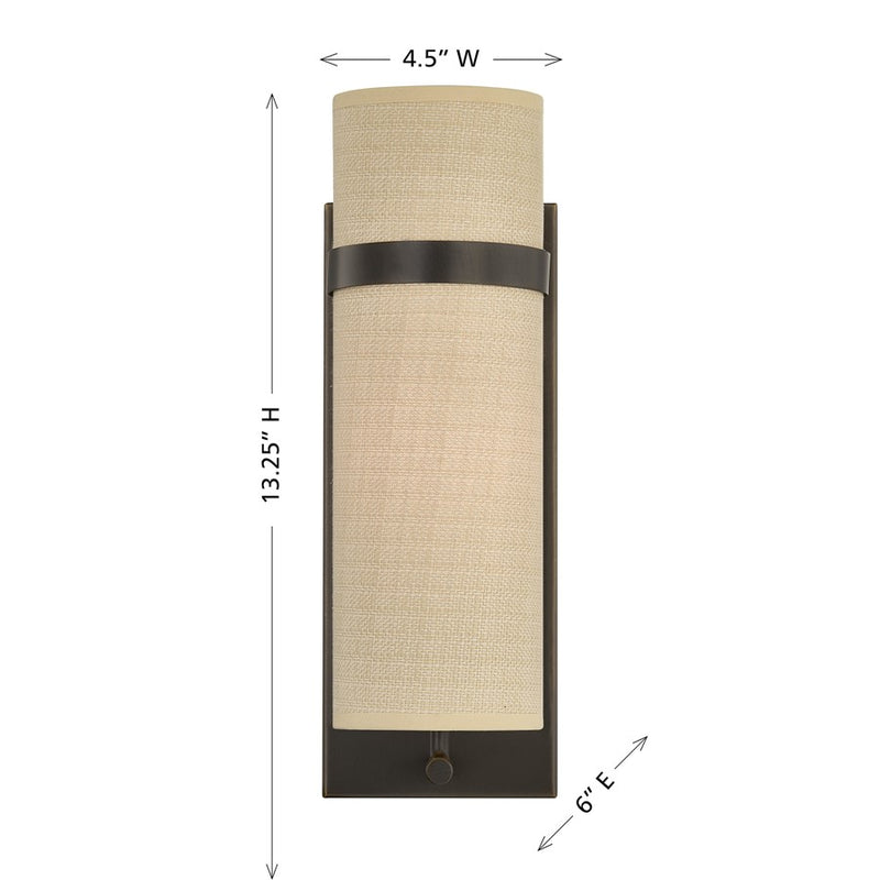 Savoy House Weston 1 Lt Sconce, Mediterranean Bronze