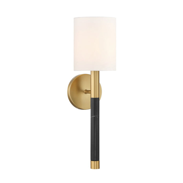 Savoy House Conrad 1 Lt Sconce, White, Warm Brass - 9-4607-1-322