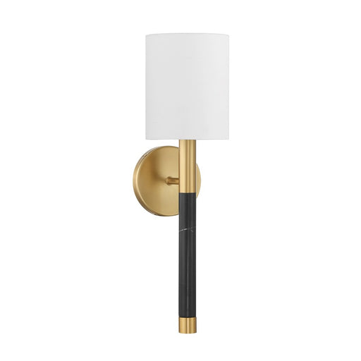Savoy House Conrad 1 Lt Sconce, White, Warm Brass