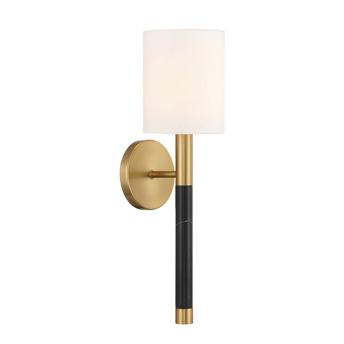 Savoy House Conrad 1 Lt Sconce, White, Warm Brass