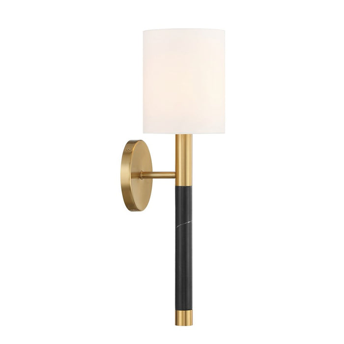 Savoy House Conrad 1 Lt Sconce, White, Warm Brass