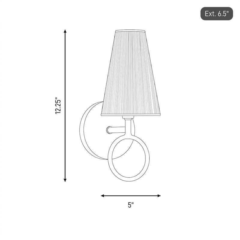 Savoy House Wilkes 1 Lt 12" Sconce, Warm Brass