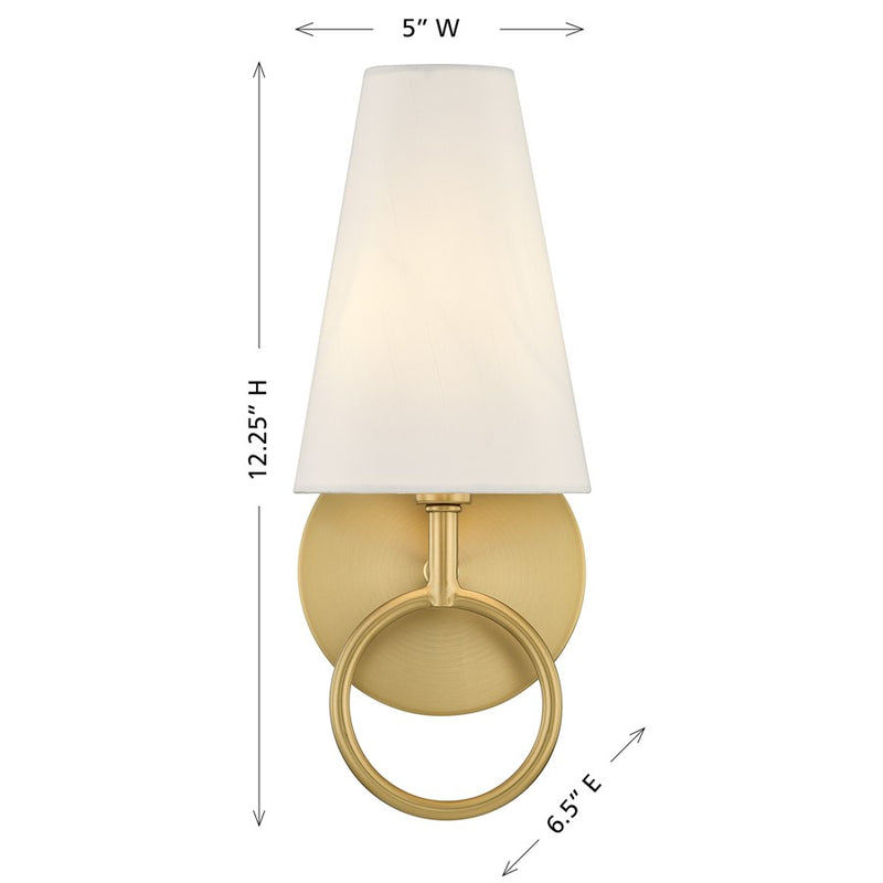 Savoy House Wilkes 1 Lt 12" Sconce, Warm Brass