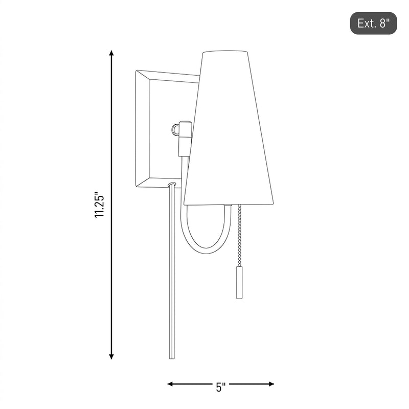 Savoy House Wilkes 1 Lt 11" Sconce, Warm Brass