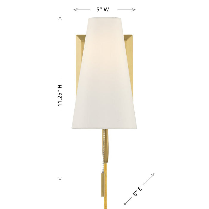 Savoy House Wilkes 1 Lt 11" Sconce, Warm Brass