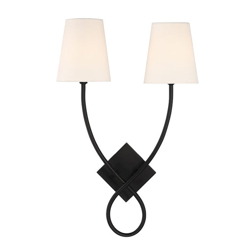 Savoy House Barclay 2 Light Sconce, Matte Black - 9-4928-2-89