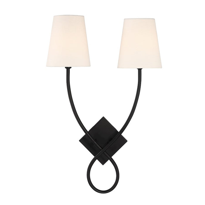 Savoy House Barclay 2 Light Sconce, Matte Black - 9-4928-2-89