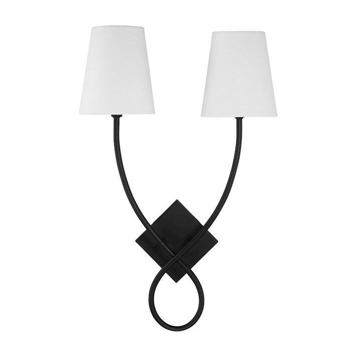 Savoy House Barclay 2-Light Wall Sconce, Matte Black