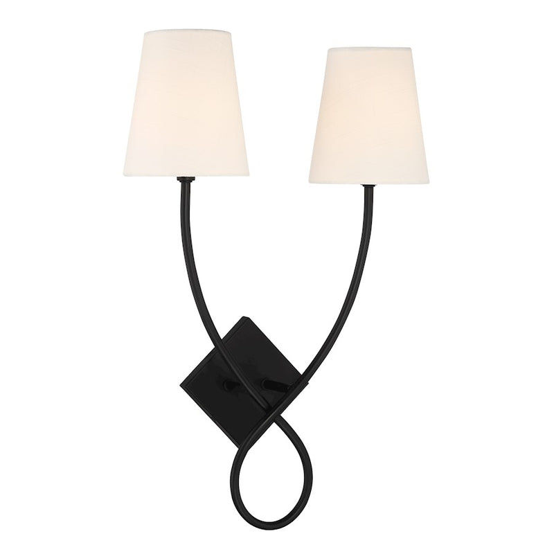 Savoy House Barclay 2 Light Sconce, Matte Black
