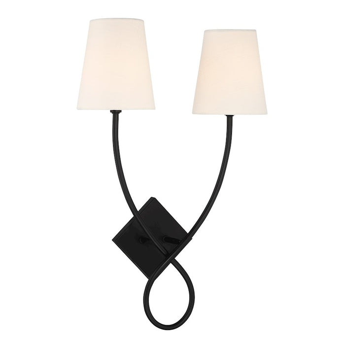 Savoy House Barclay 2 Light Sconce, Matte Black