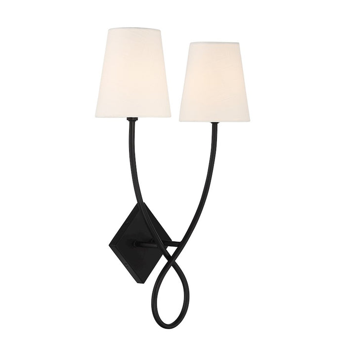 Savoy House Barclay 2-Light Wall Sconce, Matte Black