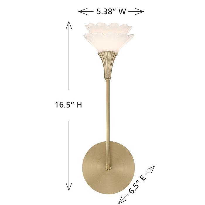 Savoy House Florena 1 Lt Sconce, Noble Brass