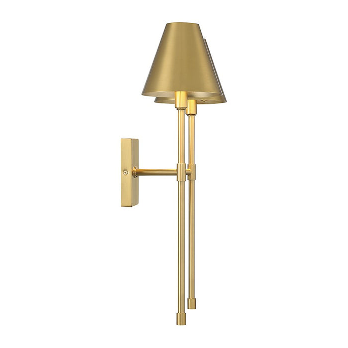 Savoy House Jefferson 2-Light Wall Sconce, Warm Brass