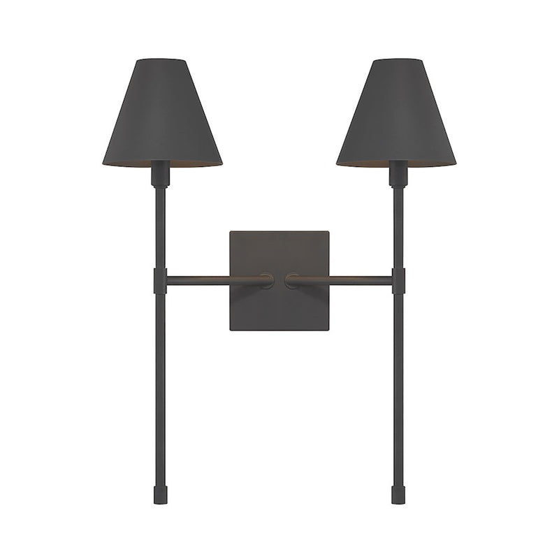 Savoy House Jefferson 2-Light Wall Sconce, Matte Black - 9-5202-2-89