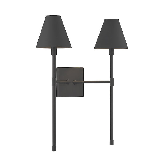 Savoy House Jefferson 2-Light Wall Sconce, Matte Black