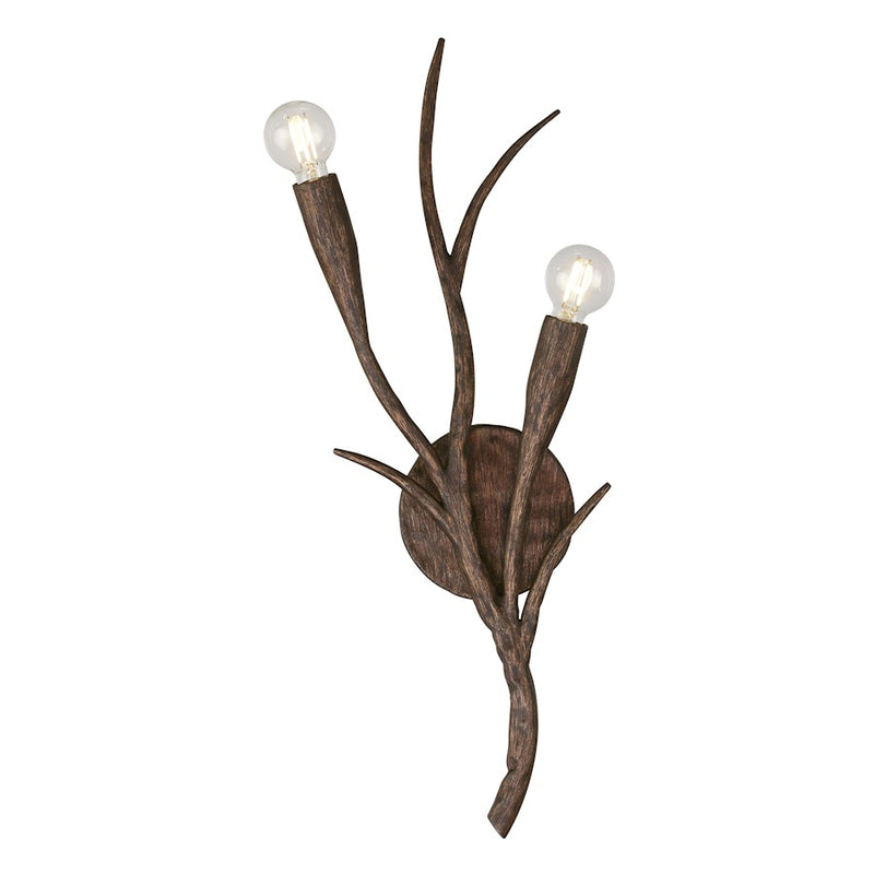 Savoy House Palisades 2 Light Sconce, Bark