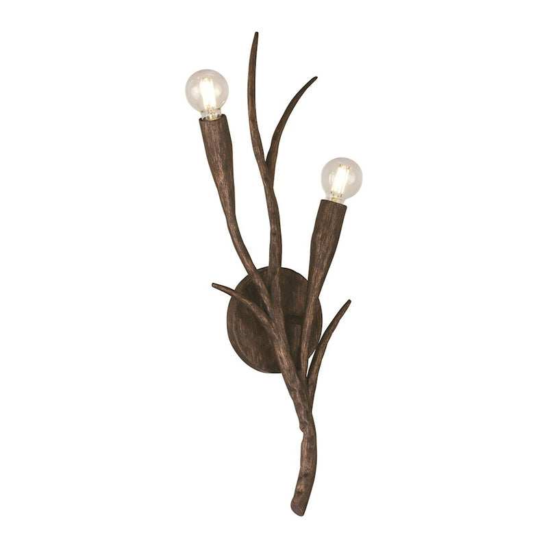 Savoy House Palisades 2 Light Sconce, Bark