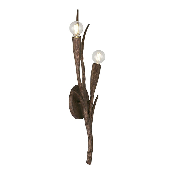 Savoy House Palisades 2 Light Sconce, Bark