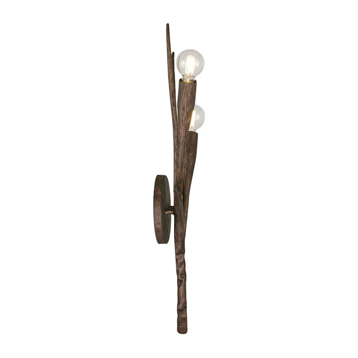 Savoy House Palisades 2 Light Sconce, Bark