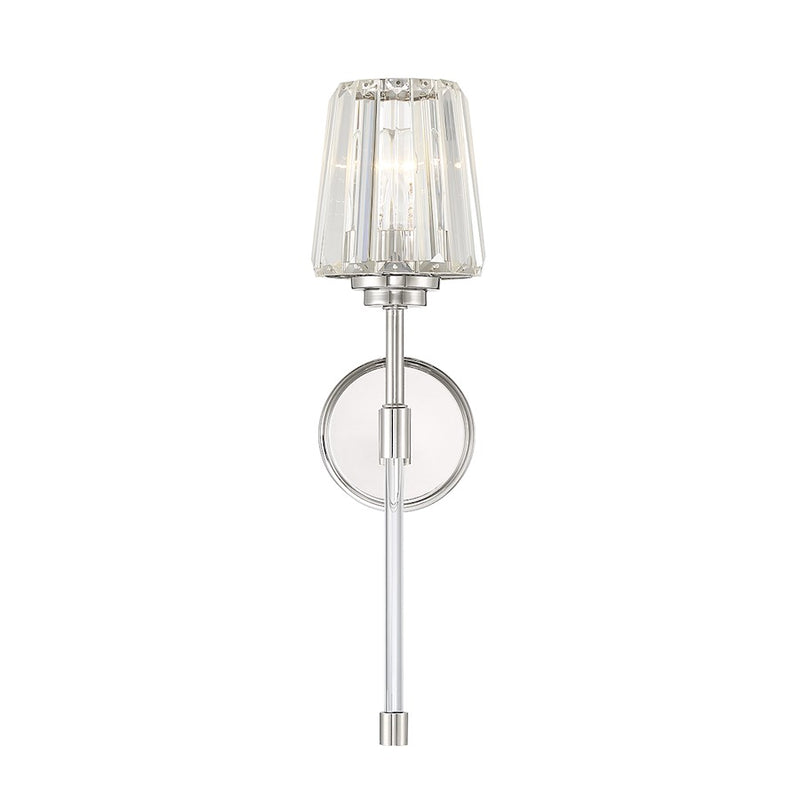 Savoy House Garnet 1-Light Wall Sconce, Polished Nickel