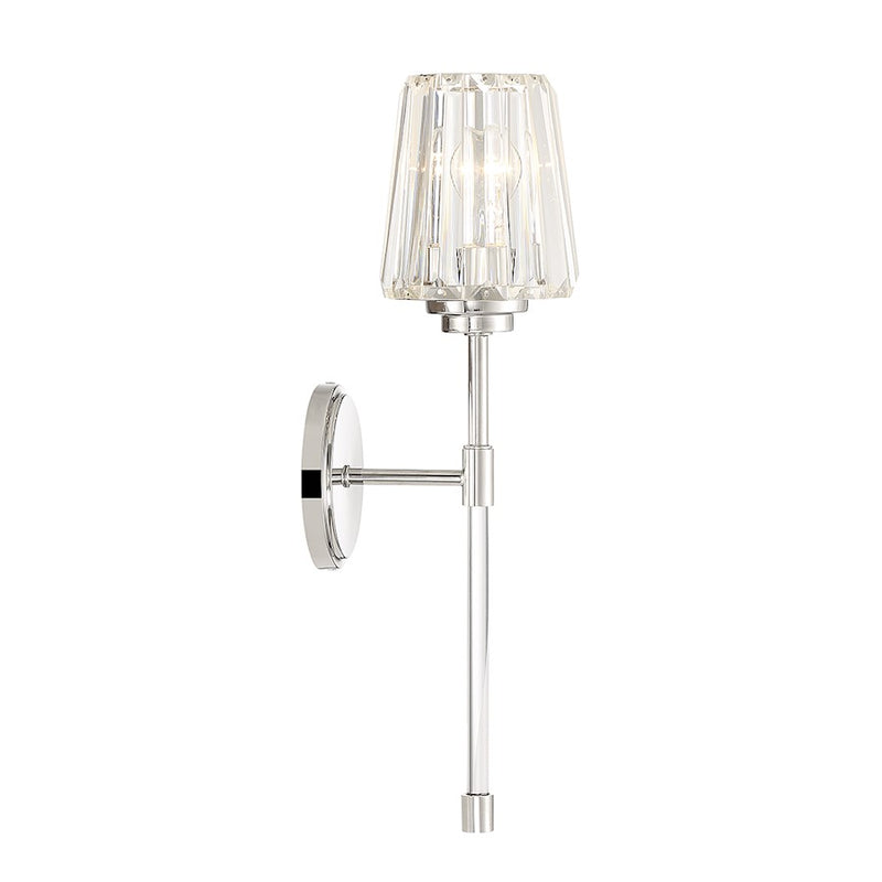 Savoy House Garnet 1-Light Wall Sconce, Polished Nickel