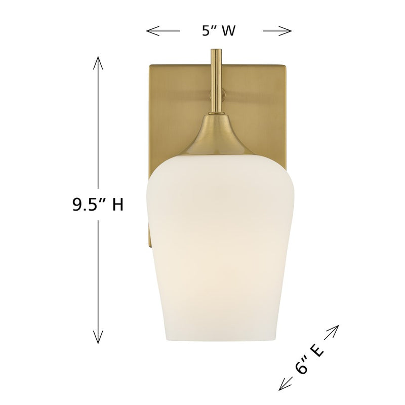 Savoy House Essentials Octave 1 Lt Sconce, Warm Brass