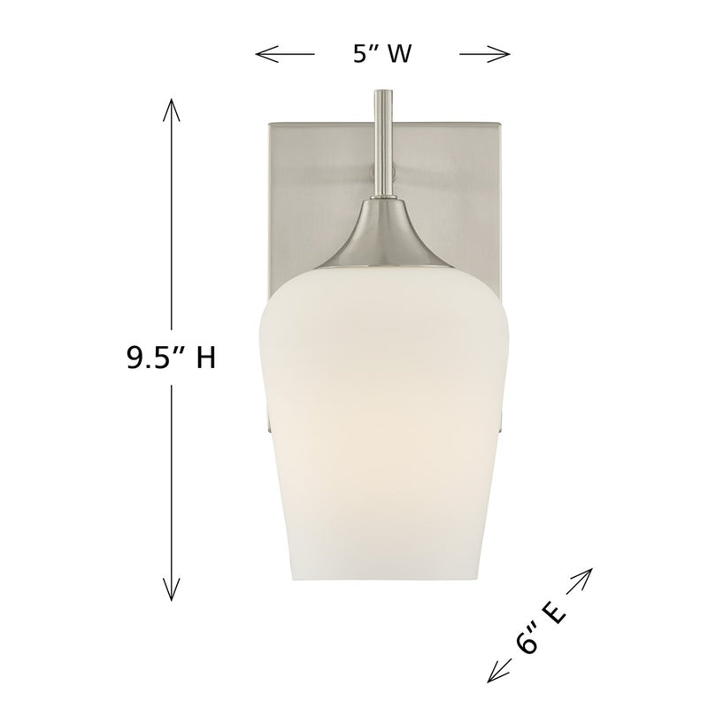 Savoy House Essentials Octave 1 Lt Sconce, Satin Nickel