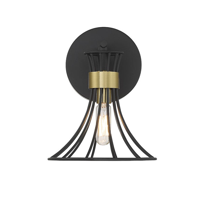 Savoy House Breur 1Lt Wall Sconce, Black/Brass