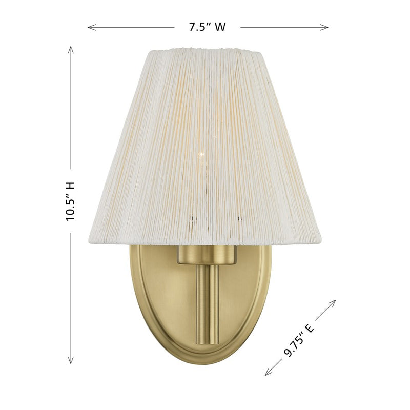Savoy House Rosa 1 Lt 11" Sconce, Noble Brass