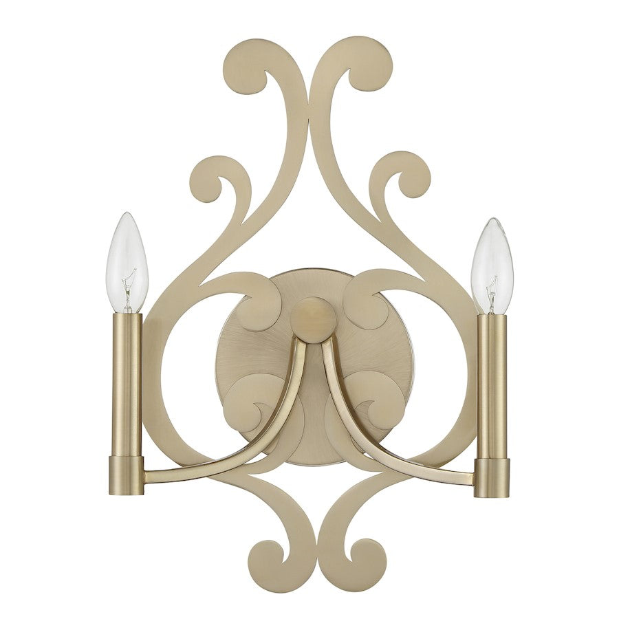 Savoy House Lombard 2 Light Sconce, Noble Brass