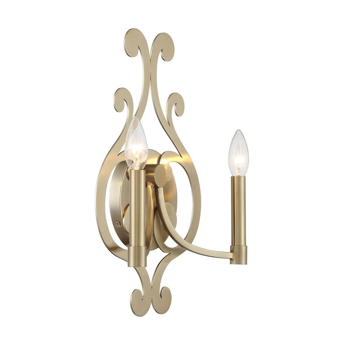 Savoy House Lombard 2 Light Sconce, Noble Brass