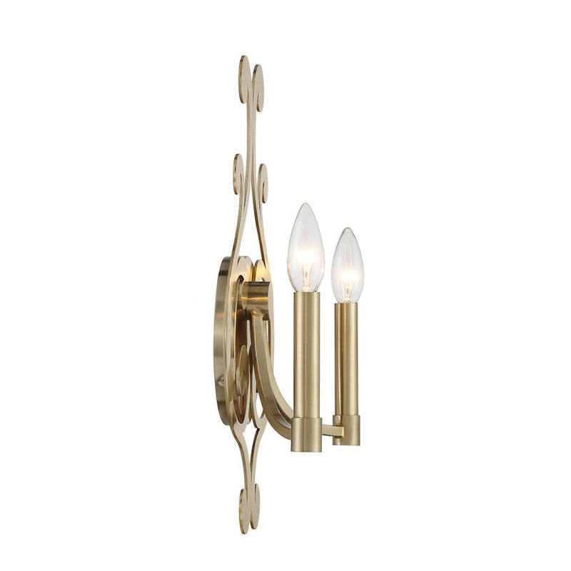 Savoy House Lombard 2 Light Sconce, Noble Brass
