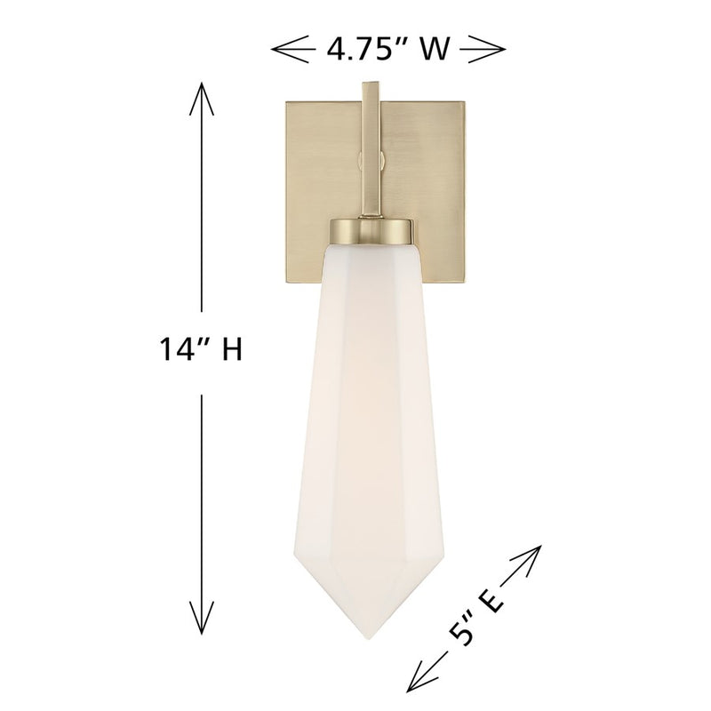 Savoy House Leland 1 Lt Sconce, Noble Brass