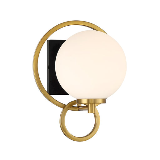 Savoy House Alhambra 1-Light Wall Sconce, Matte Black/Warm Brass - 9-6180-1-143