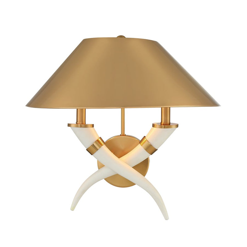 Savoy House Hearne 2 Lt Sconce, Warm Brass